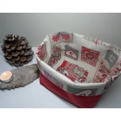 Hot Utensilo "Natale" aus Baumwolle rot/ beige Weihnachtsdeko