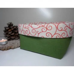 Discount Utensilo "Natale" aus Baumwolle grün/ beige Weihnachtsdeko
