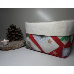 Discount Utensilo "Natale Regalo" aus Baumwolle bunt/ beige Weihnachtsdeko