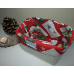 Discount Utensilo "Natale Regalo" aus Baumwolle bunt/ beige Weihnachtsdeko