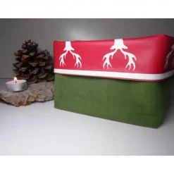 Best Utensilo "Renna" aus Baumwolle/ Wachstuch grün/ rot Weihnachtsdeko