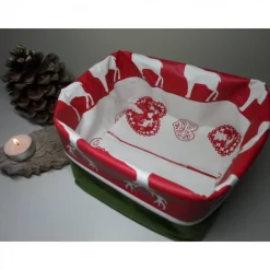 Best Utensilo "Renna" aus Baumwolle/ Wachstuch grün/ rot Weihnachtsdeko