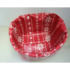 Online Utensilo "Stella" Wachstuch Baumwolle rot/ rosa Unikat Weihnachtsdeko