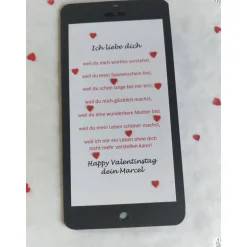 Valentinstagskarten|IdeenOase Valentinstagskarte Handyformat – Liebevolle Klappkarte zum Valentinstag 7,5 x 15 cm