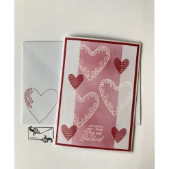 Best Valentinstagskarte Muttertagskarte Liebeskarte  in Rot/Weiß mit Herzen Glückwunschkarten