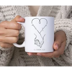 Clearance Verlobungsgeschenk Tasse, Geschenk Verlobung Kaffeetasse, Hände, Herz Geschenke