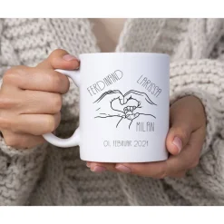 Clearance Verlobungsgeschenk Tasse, Geschenk Verlobung Kaffeetasse, Hände, Herz Geschenke