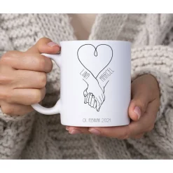 Clearance Verlobungsgeschenk Tasse, Geschenk Verlobung Kaffeetasse, Hände, Herz Geschenke