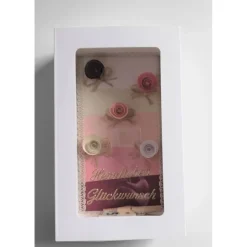 Verpackung für Geldgeschenk – Geschenkbox mit Papierrosen, Herzlichen Glückwunsch, Vintage, Unikat Geschenkverpackungen
