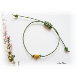 Hot Verstellbares Freundschaftsarmband mit Herz - Jungessellenabschied, Hochzeit, Geschenk Freundin,Trauzeugin - modisch,trendy,zart,verspielt - oliv,dunkeltürkis,apricot,rosa Junggesellenabschied