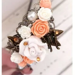 verzierter Haarreif,  Harreif, Haarschmuck,Hochzeit, Fest, Blüten, Schmetterling, Libelle, Rosen Accessoires
