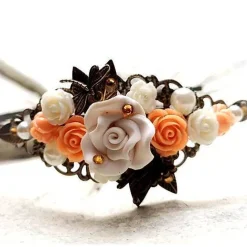 verzierter Haarreif,  Harreif, Haarschmuck,Hochzeit, Fest, Blüten, Schmetterling, Libelle, Rosen Accessoires