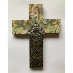 Sale Verziertes Holzkreuz als Geschenk für Geburt, Taufe, Kommunion oder Konfirmation, Verziertes Holzkreuz Dekoration