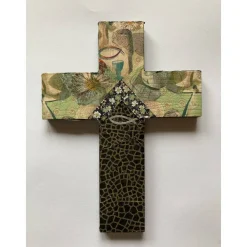 Sale Verziertes Holzkreuz als Geschenk für Geburt, Taufe, Kommunion oder Konfirmation, Verziertes Holzkreuz Dekoration