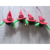 Baumschmuck|CreativBaer vier kleine Filzwichtel mit Glöckchen - rot-grün-schwarz