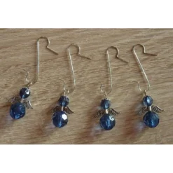 Baumschmuck|CreativBaer vier Weihnachtsbaumanhänger Engel - blau