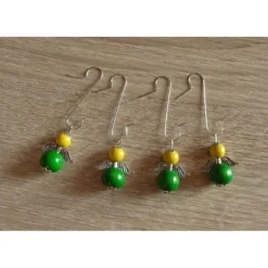 Best vier Weihnachtsbaumanhänger Engel - gelb-grün Baumschmuck
