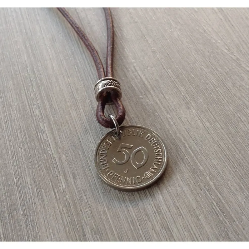 Best Vintage Kette mit 50 Pfennig Münze von 1976 – Einzigartiges Geschenk zum 50. Geburtstag Geschenke Für Frauen