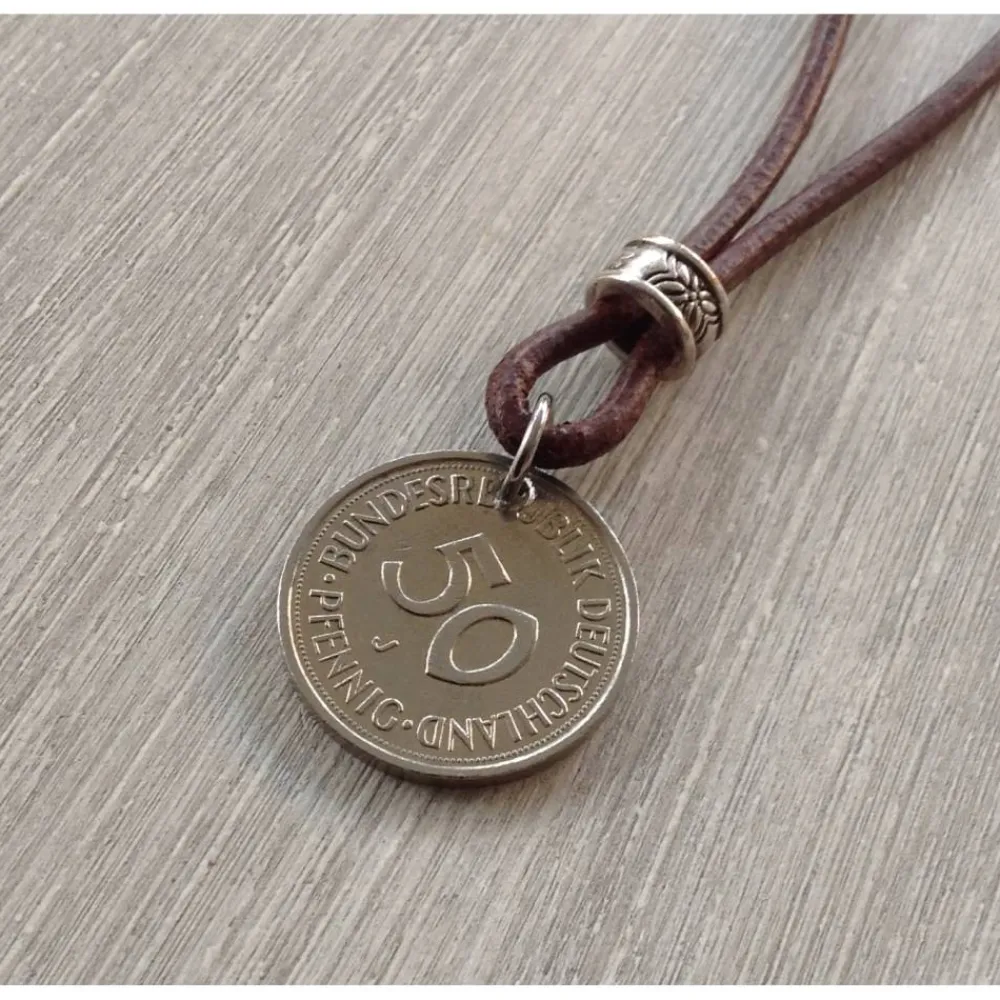 Best Vintage Kette mit 50 Pfennig Münze von 1976 – Einzigartiges Geschenk zum 50. Geburtstag Geschenke Für Frauen