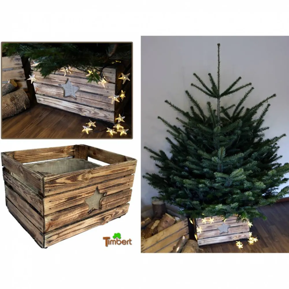 Outlet VINTAGE WEIHNACHTSBAUMSTÄNDER Christbaum Ständer aus Holz alte Rustikale OBSTKISTE Weihnachtsdeko Holzkiste Baumhalter Weihnachten Geschenk Weihnachtsbaumdecken