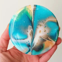 Tischdekoration|EllaZeichnet Vorratsglas mit blauem, handbemaltem Holzdeckel – Unikat Deko & Aufbewahrung (2)
