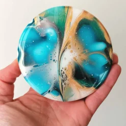 Tischdekoration|EllaZeichnet Vorratsglas mit blauem, handbemaltem Holzdeckel – Unikat Deko & Aufbewahrung (1)