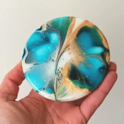 Tischdekoration|EllaZeichnet Vorratsglas mit blauem, handbemaltem Holzdeckel – Unikat Deko & Aufbewahrung (1)