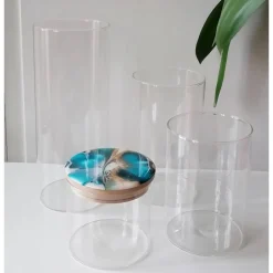 Tischdekoration|EllaZeichnet Vorratsglas mit blauem, handbemaltem Holzdeckel – Unikat Deko & Aufbewahrung (1)