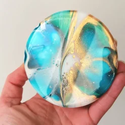 Tischdekoration|EllaZeichnet Vorratsglas mit blauem, handbemaltem Holzdeckel – Unikat Deko & Aufbewahrung (1)