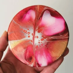 Sale Vorratsglas mit handbemaltem Holzdeckel in Magenta – Unikat Deko & Aufbewahrung (1) Tischdekoration