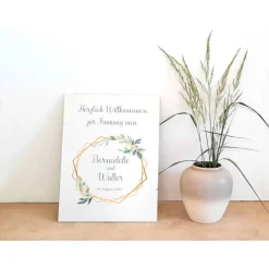 Hochzeitsgästebuch|Das Moment Wandbild Willkommensschild Design Bernadette