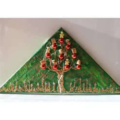 Weihnachtsdeko|Susanne Hiebl...die etwas andere Art! Wanddeko PFEFFERKUCHEN-BÄUMCHEN  abstrakter Weihnachtsbaum auf einem Keilrahmen Künstlerbaum mit LED-Beleuchtung