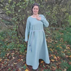 Kostüme Für Erwachsene|Toraxacum Warmes, weiches Wollkleid,  langes Winterkleid für Wikinger und Mittelalter,
