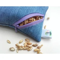 Clearance Waschbares Dinkelspelz-Mauskissen aus Denim und Reißverschluss, Jeans Mauskissen mit Dinkelspreu Geschenke