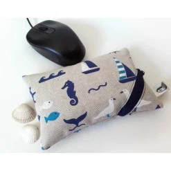 Sale Waschbares Dinkelspelz-Mauskissen mit maritimen Motiven und Reißverschluss, Mauskissen mit Dinkelspreu Geschenke