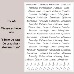 Best Wasserschiebefolie DIN A4 für Kerzen ~ "Nimm Dir was Du brauchst - Weihnachten" Kerzentattoo ~ Kerzensticker Sticker & Aufkleber
