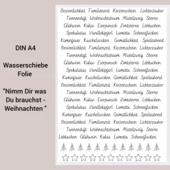 Sale Wasserschiebefolie DIN A4 für Kerzen ~ "Nimm Dir was Du brauchst - Weihnachten" Kerzentattoo ~ Kerzensticker Sticker & Aufkleber