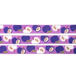 Clearance Webband Äpfel lila | 1m - 2,20 EUR/m - 15 mm breit | lilafarbenes Apfelwebband von Hamburger Liebe | An Apple a Day Koll Deko- & Webbänder