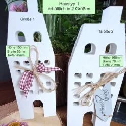 Weiße Deko Häuser – Handgemachte Keramik Häuschen im skandinavischen Stil für Fensterbank & Tischdeko Geschenke