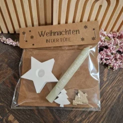Weihnachtsgeschenke|VomWolfsmaedchen Weihnachten in der Tüte | kleines Geschenk mit Kerze | Wichtelgeschenk