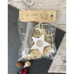 Sale Weihnachten in der Tüte ~ Weihnachten to go ~ Geschenktütchen Kerze mit Halter ~ Mitbringsel Weihnachtsgeschenke