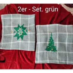 Best Weihnachten Woll-Kissenhüllen bestickt, 40x40 Weihnachtsdeko