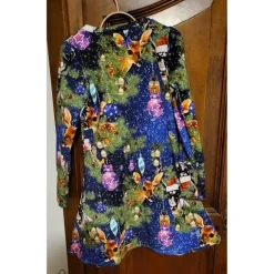 Weihnachtsstoffe|Modeatelier-Hildegard Weihnachten-Panel Digitaldruck Jersey Stoff Rehkitz Hirsch Kugeln blau – Baumwolle Jersey Weihnachtsstoff Oeko-Tex