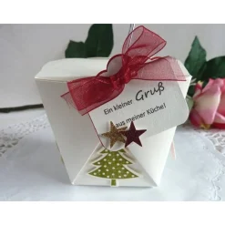 Clearance Weihnachtliche Box, Takeoutbox, Verpackung für Plätzchen Weihnachtsdeko