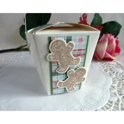 Clearance Weihnachtliche Box, Takeoutbox, Verpackung für Plätzchen Weihnachtsdeko