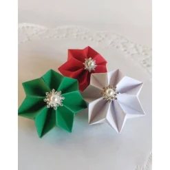 Clearance Weihnachtliche Dekosterne aus Tonkarton mit Strass-Perlen oder Blütenornament, Handgemacht & individuell wählbar Weihnachtsdeko