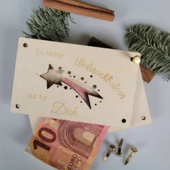 Clearance Weihnachtliche Geschenkkarten für Gutscheine Geld oder persönliche Briefe Holzkarte Weihnachten Nikolaus Geldgeschenke