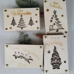 Clearance Weihnachtliche Geschenkkarten für Gutscheine Geld oder persönliche Briefe Holzkarte Weihnachten Nikolaus Geldgeschenke