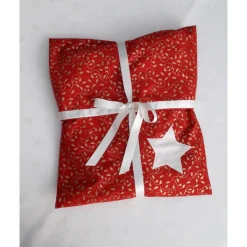 Geschenkverpackungen|Beate Modell Beckum Weihnachtliche Geschenktaschen 3er Set aus Baumwollstoff mit angenähtem Schleifenband