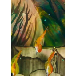 Weihnachtsdeko|Malerei & Digital-Art - Ulrike Kröll Weihnachtliche Idylle   Original Encausticmalerei, Unikat mit Passepartout - Design  Ulrike Kröll